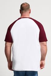BadRhino Big & Tall Red & White Extra Long Raglan Football T-Shirt | BadRhino 2