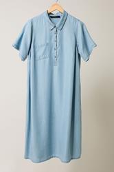 EVANS Curve Light Blue Lyocell Denim Dress