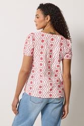M&Co White & Red Floral Broderie Cotton Top | M&Co 5