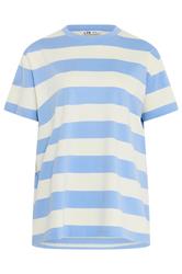 LTS Tall Women's White & Blue Stripe Cotton Oversized T-Shirt | Long Tall Sally 5