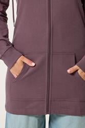 LTS Tall Women's Burgundy Red Cotton Longline Zip Hoodie | Long Tall Sally 4