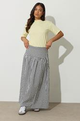 PixieGirl Petite Women's Black Gingham Print Maxi Skirt | PixieGirl 3