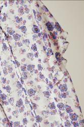 EVANS Plus Size Purple & White Floral Print Blouse | Evans  6
