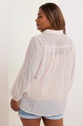 YOURS Plus Size Light Pink Sheer Embroidered Blouse | Yours Clothing 2