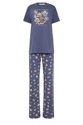LTS Tall Women's Charcoal Grey Breakfast Graphic Cotton Pyjama Set | Long Tall Sally 5