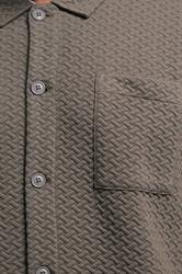 BadRhino Big & Tall Beige Brown Jersey Textured Overshirt | BadRhino 5