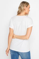 LTS Tall Women's Ivory White Cotton Henley T-Shirt | Long Tall Sally 2