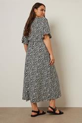 YOURS Plus Size Black Abstract Print Wrap Maxi Dress | Yours Clothing 4