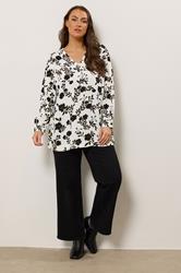 EVANS Plus Size White Floral Stitch Detail Blouse | Evans 2