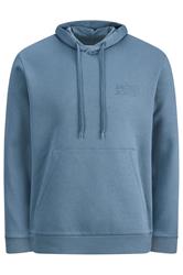 JACK & JONES Big & Tall Blue Mirage Printed Hoodie | BadRhino 2