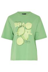 LIMITED COLLECTION Curve Green 'Brazil' Lime Longline T-Shirt