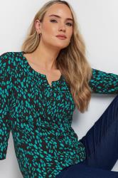 LTS Tall 2 PACK Teal Blue & Grey Cotton Henley Tops | Long Tall Sally 7