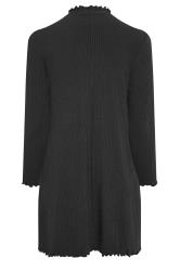 YOURS Curve Plus Size Black Lettuce Edge Tunic Dress | Yours Clothing  7
