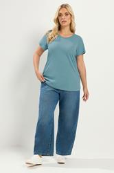 YOURSET 2 PACK Plus Size Blue & Grey Core T-Shirts | Yours Clothing 2
