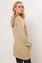 LTS Tall Women's Natural Brown Cotton Longline Hoodie | Long Tall Sally 2