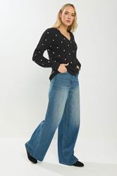 LTS Tall Women's Black & White Polka Dot Cardigan | Long Tall Sally 1