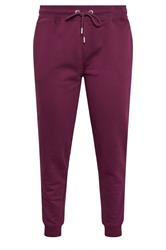 YOURS Curve Burgundy Red Tie Cuffed Joggers