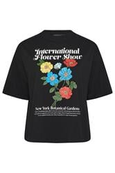 LIMITED COLLECTION Curve Black 'Flower Show' Graphic T-Shirt