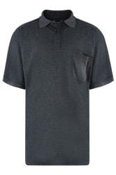 KAM Big & Tall Charcoal Grey Pocket Polo Shirt