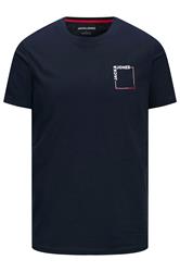 JACK & JONES Big & Tall Navy Blue 'Verner' T-Shirt & Short Set | BadRhino 4