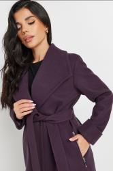 PixieGirl Petite Women's Purple Belted Wrap Coat | PixieGirl 4