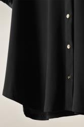 Evans Plus Size Black Tab Sleeve Blouse | Evans 9