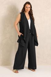 EVANS Plus Size Black Waterfall Waistcoat | Evans 1