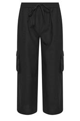 PixieGirl Petite Women's Black Cargo Wide Leg Trousers | PixieGirl 5