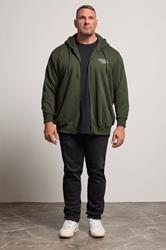 JACK & JONES Big & Tall Duffel Bag Green Zip Through Hoodie | BadRhino 1