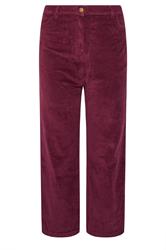 M&Co Petite Berry Red Cord Wide Leg Trousers | M&Co 5