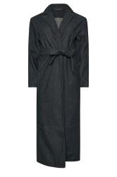PixieGirl Petite Indigo Blue Denim Belted Cotton Trench Coat | PixieGirl 6