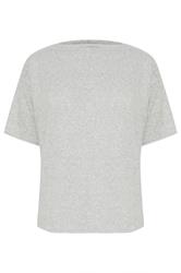 PixieGirl Petite Women's Grey Marl Soft Touch Short Sleeve Top | PixieGirl 5