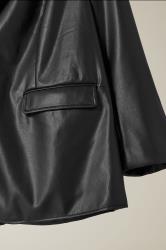 EVANS Plus Size Black Faux Leather Blazer | Evans 7
