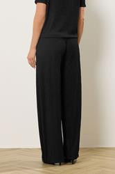 LTS Tall Black Textured Elasticated Waist Wide Leg Trousers | Long Tall Sally 2
