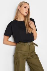 LTS Tall Khaki Green Belted Wide Leg Cargo Trousers | Long Tall Sally 2