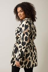 EVANS Plus Size Natural Brown Leopard Print Shirt | Evans 4