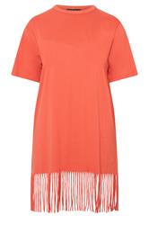 LIMITED COLLECTION Plus Size Orange Tassel Beach Dress | Yours Clothing 5