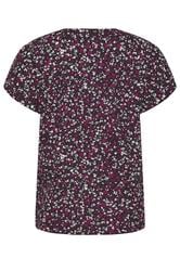 M&Co Berry Purple Ditsy Floral Print Button Front Blouse | M&Co 2