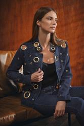 STAR Blue Denim Eyelet Detail Jacket | StarByJM 3