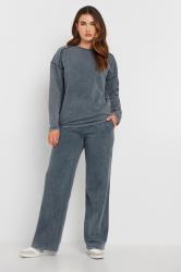 LTS Tall Navy Blue Acid Wash Straight Leg Joggers | Long Tall Sally 1
