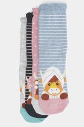 YOURSET 4 PACK Plus Size Blue & Pink Spa Cow Ankle Socks | Yours Clothing 3