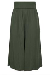 YOURS Curve Olive Green Shirred Trousers
