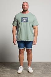 JACK & JONES Big & Tall Light Green Hudson T-Shirt | BadRhino 1