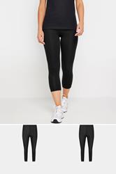 PixieGirl Petite Women's 2 PACK Black Basic Cropped Leggings | PixieGirl 3