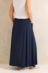 EVANS Plus Size Navy Blue Stretch Jersey Midaxi Skirt | Evans 2