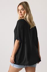 YOURS Curve Black Textured Dobby Blouse | Yours Clothing 2