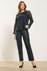 M&Co Black Lace Flute Sleeve Blouse | M&Co 1