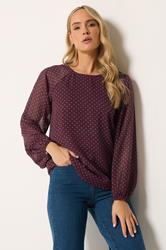 LTS Tall Women's Red Polka Dot Long Sleeve Blouse | Long Tall Sally 3