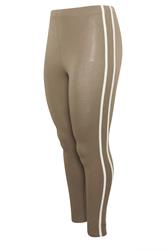 YOURS ACTIVE Curve Brown Side Stripe Leggings
