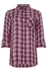 M&Co Berry Purple & White Checked Shirt | M&Co 7